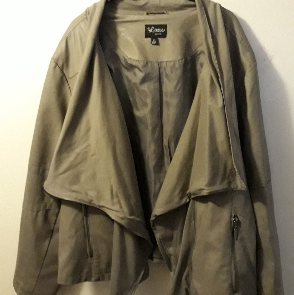 Gray Faux Leather Moto Jacket